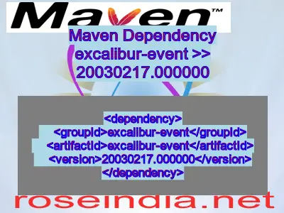 Maven dependency of excalibur-event version 20030217.000000
