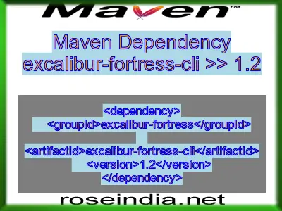Maven dependency of excalibur-fortress-cli version 1.2