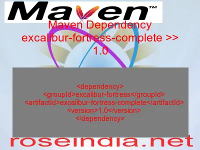 Maven dependency of excalibur-fortress-complete version 1.0