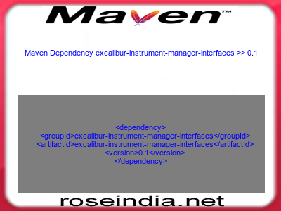 Maven dependency of excalibur-instrument-manager-interfaces version 0.1