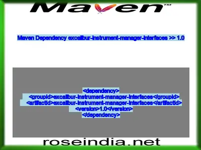Maven dependency of excalibur-instrument-manager-interfaces version 1.0