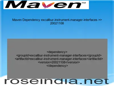 Maven dependency of excalibur-instrument-manager-interfaces version 20021108