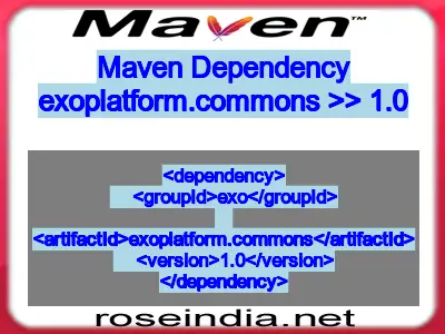 Maven dependency of exoplatform.commons version 1.0
