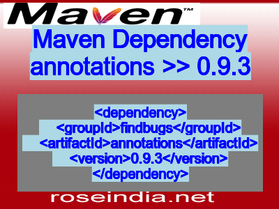 Maven dependency of annotations version 0.9.3
