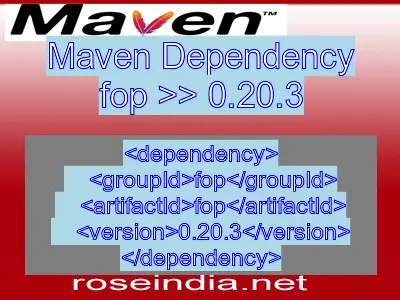 Maven dependency of fop version 0.20.3