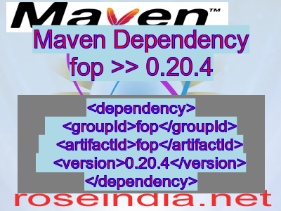 Maven dependency of fop version 0.20.4