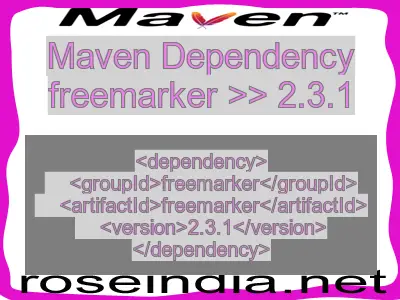 Maven dependency of freemarker version 2.3.1