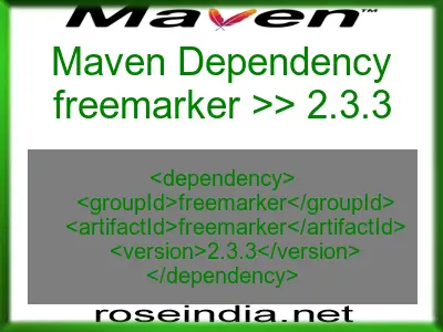 Maven dependency of freemarker version 2.3.3