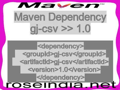 Maven dependency of gj-csv version 1.0