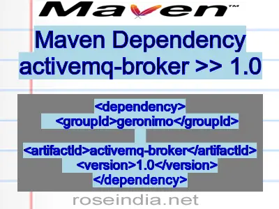 Maven dependency of activemq-broker version 1.0