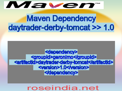 Maven dependency of daytrader-derby-tomcat version 1.0