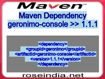 Maven dependency of geronimo-console version 1.1.1