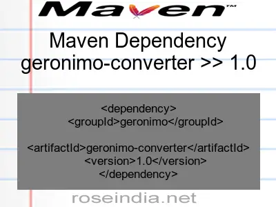 Maven dependency of geronimo-converter version 1.0