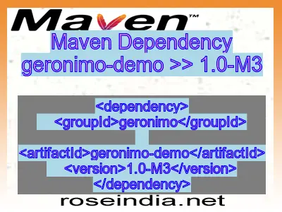 Maven dependency of geronimo-demo version 1.0-M3