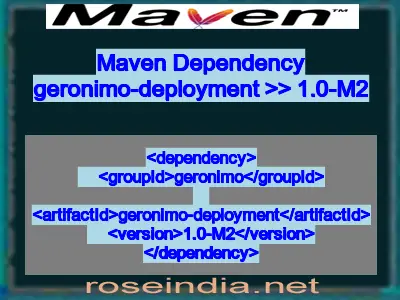 Maven dependency of geronimo-deployment version 1.0-M2
