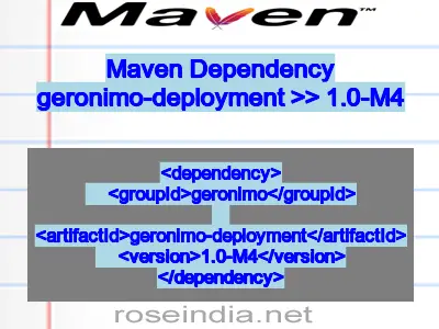Maven dependency of geronimo-deployment version 1.0-M4