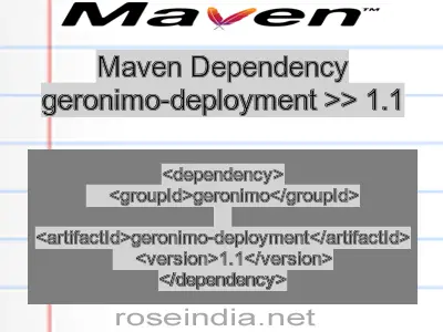Maven dependency of geronimo-deployment version 1.1