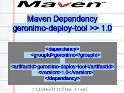 Maven dependency of geronimo-deploy-tool version 1.0