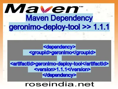 Maven dependency of geronimo-deploy-tool version 1.1.1
