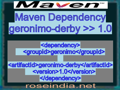 Maven dependency of geronimo-derby version 1.0