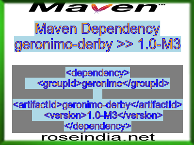 Maven dependency of geronimo-derby version 1.0-M3