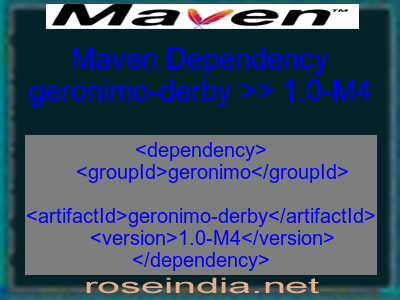 Maven dependency of geronimo-derby version 1.0-M4