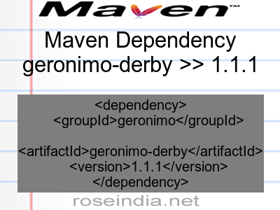 Maven dependency of geronimo-derby version 1.1.1