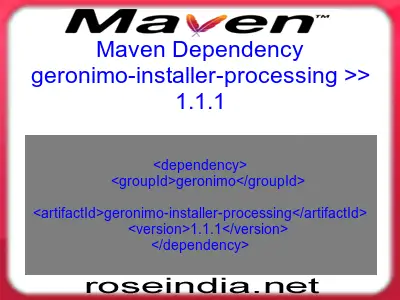 Maven dependency of geronimo-installer-processing version 1.1.1