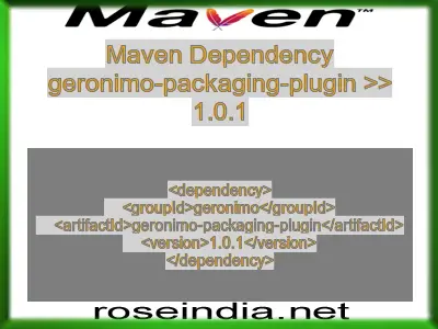 Maven dependency of geronimo-packaging-plugin version 1.0.1