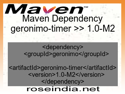 Maven dependency of geronimo-timer version 1.0-M2