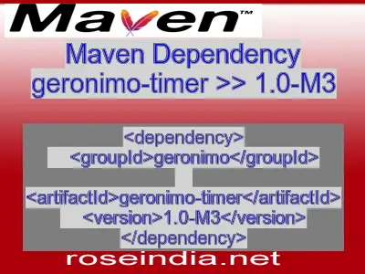 Maven dependency of geronimo-timer version 1.0-M3