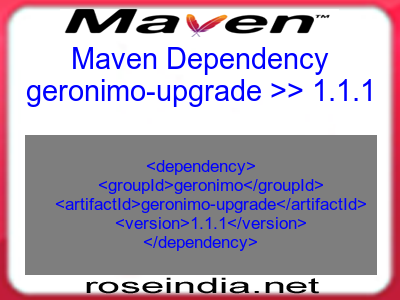 Maven dependency of geronimo-upgrade version 1.1.1