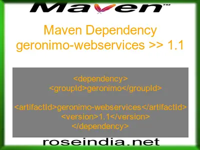 Maven dependency of geronimo-webservices version 1.1
