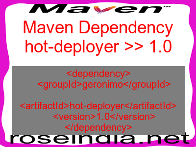 Maven dependency of hot-deployer version 1.0