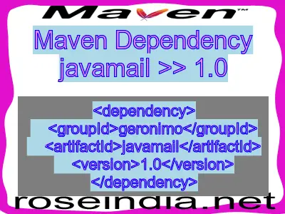 Maven dependency of javamail version 1.0