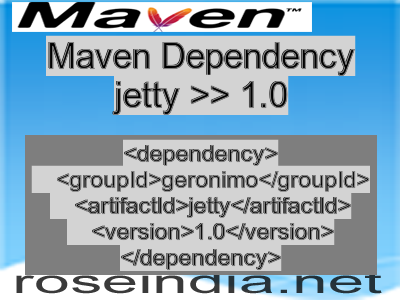 Maven dependency of jetty version 1.0