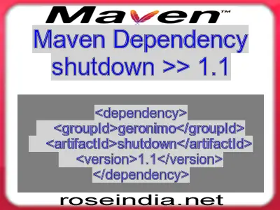 Maven dependency of shutdown version 1.1