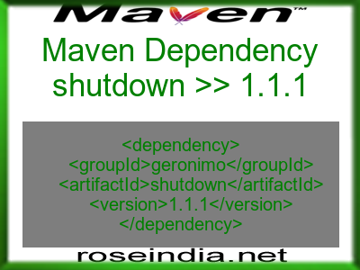 Maven dependency of shutdown version 1.1.1