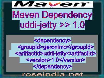 Maven dependency of uddi-jetty version 1.0