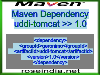 Maven dependency of uddi-tomcat version 1.0