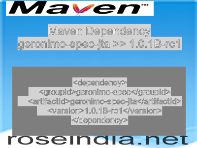 Maven dependency of geronimo-spec-jta version 1.0.1B-rc1