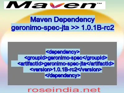 Maven dependency of geronimo-spec-jta version 1.0.1B-rc2
