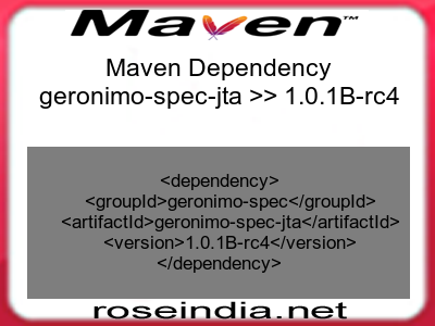 Maven dependency of geronimo-spec-jta version 1.0.1B-rc4