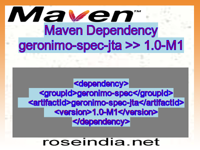 Maven dependency of geronimo-spec-jta version 1.0-M1