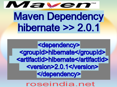 Maven dependency of hibernate version 2.0.1