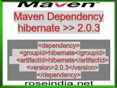 Maven dependency of hibernate version 2.0.3