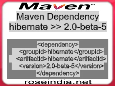 Maven dependency of hibernate version 2.0-beta-5