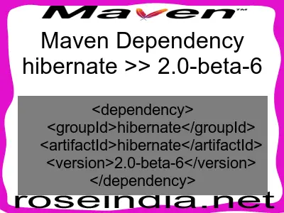 Maven dependency of hibernate version 2.0-beta-6