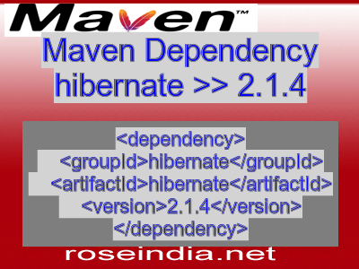Maven dependency of hibernate version 2.1.4