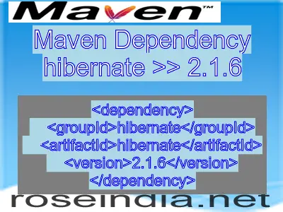 Maven dependency of hibernate version 2.1.6